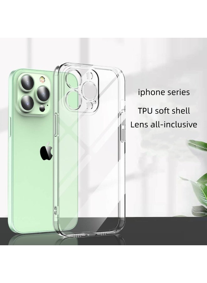 حافظة سيليكون متوافقة مع هاتف iPhone 16 Pro Max، حافظة مرنة رفيعة وناعمة مع حماية للكاميرا (لهاتف iPhone 16 Pro Max - شفاف) - Image 1